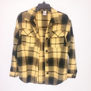 Flannel shacket Yellow and Black plaid